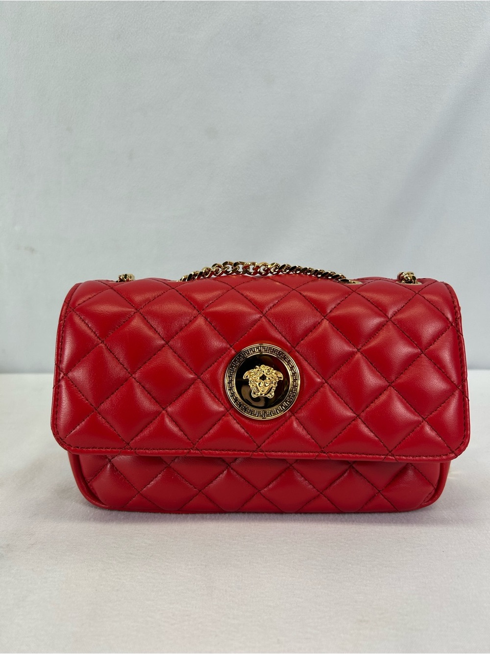 Versace TAUPE QUILTED SHOULDER BAG